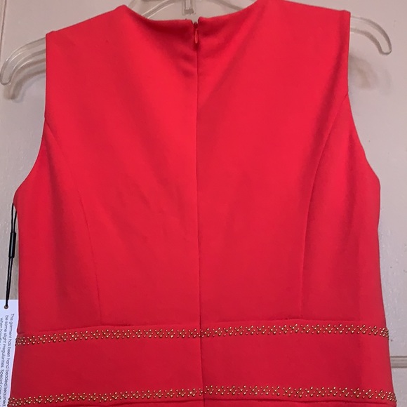 NEW CALVIN KLEIN SZ 6 DRESS FIT & FLARE COCKTAIL CORAL PEACH GOLDEN SEQUIN - Picture 12 of 16